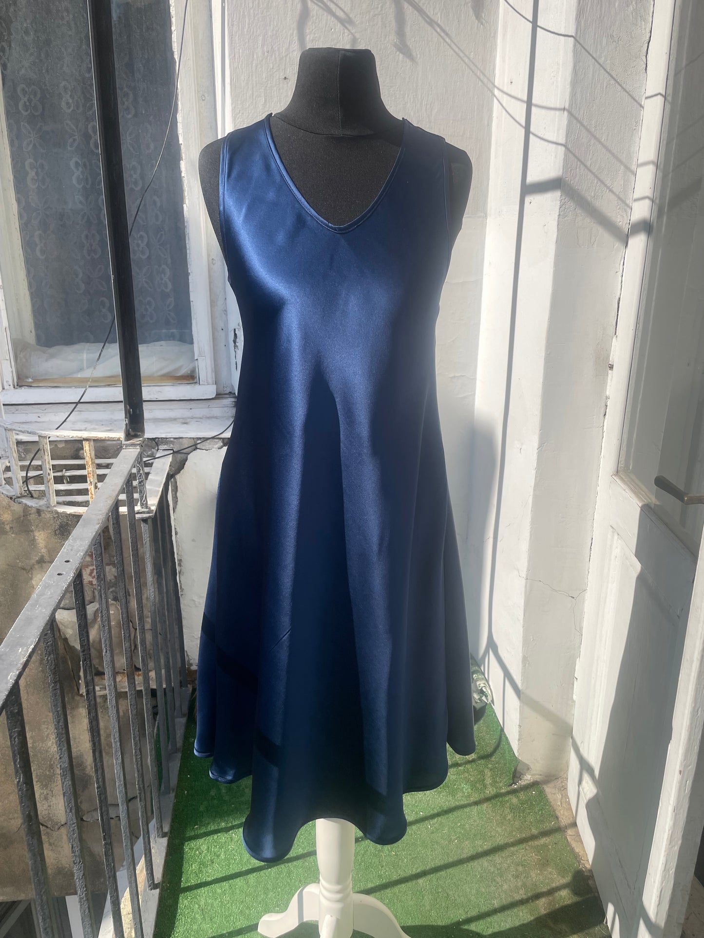 Blue Silk Evening Dress