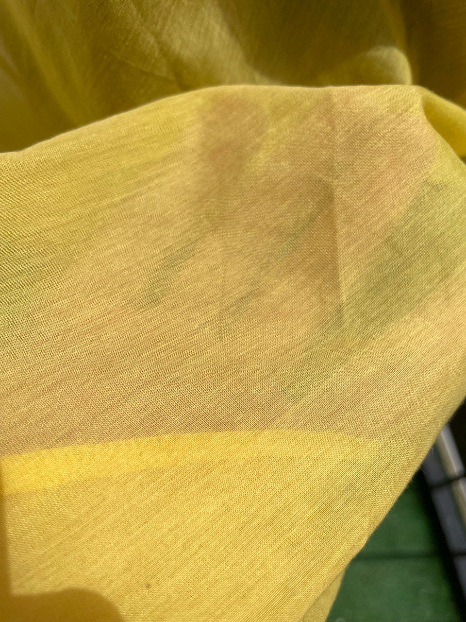 Yellow Sheer Silk/Cotton Summer Dress