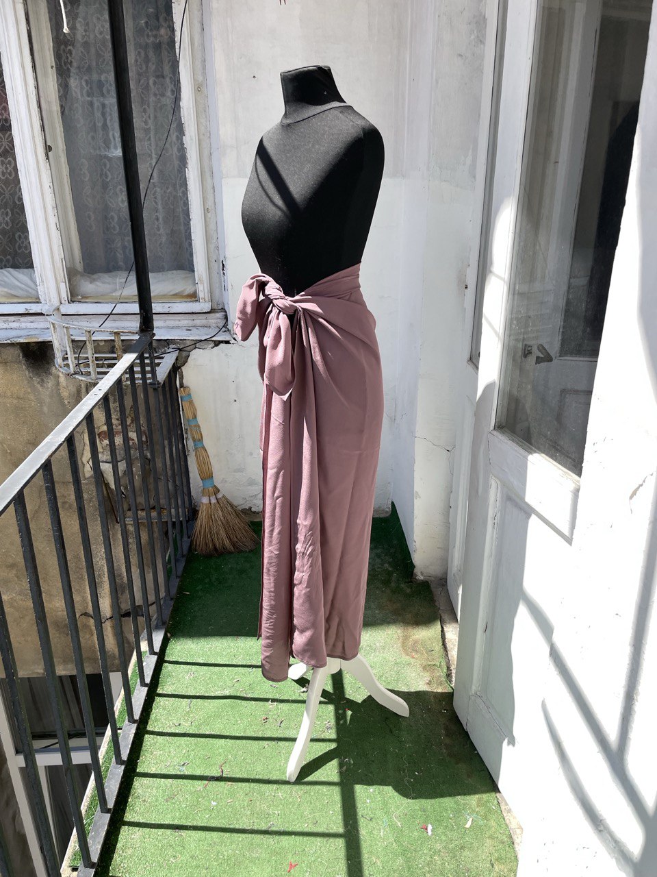 Lilac Silk Crêpe Wrap Overskirt