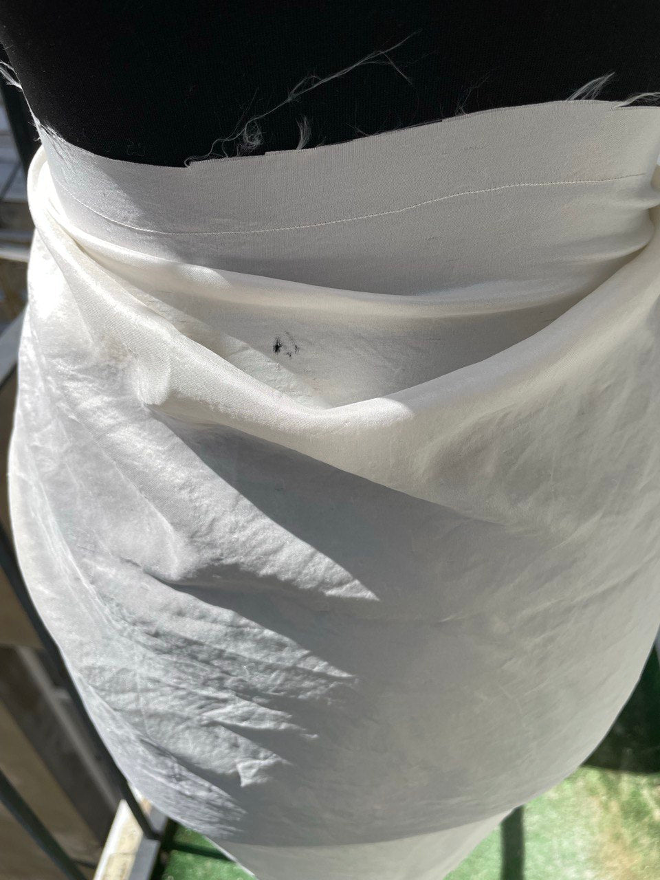 Deconstructed Sheer White Wrap Skirt Frayed Hem