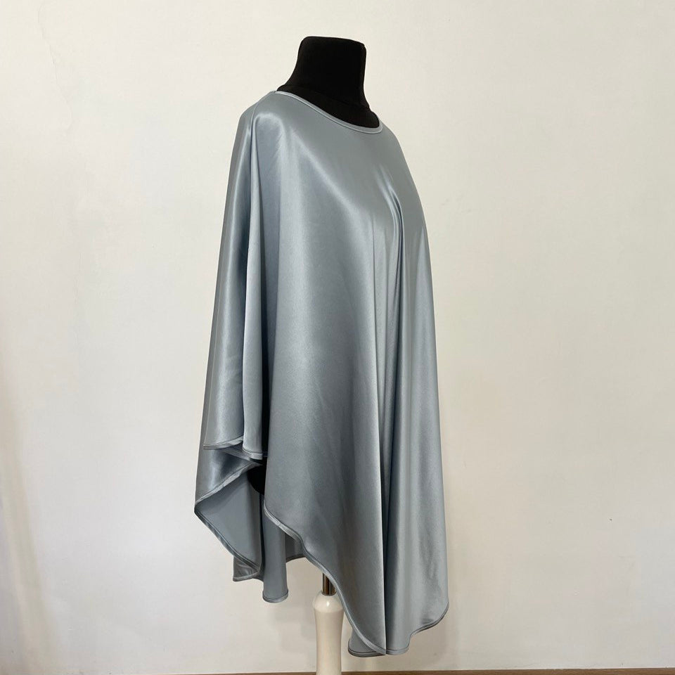 Moonlight Blue Satin Silk Cape