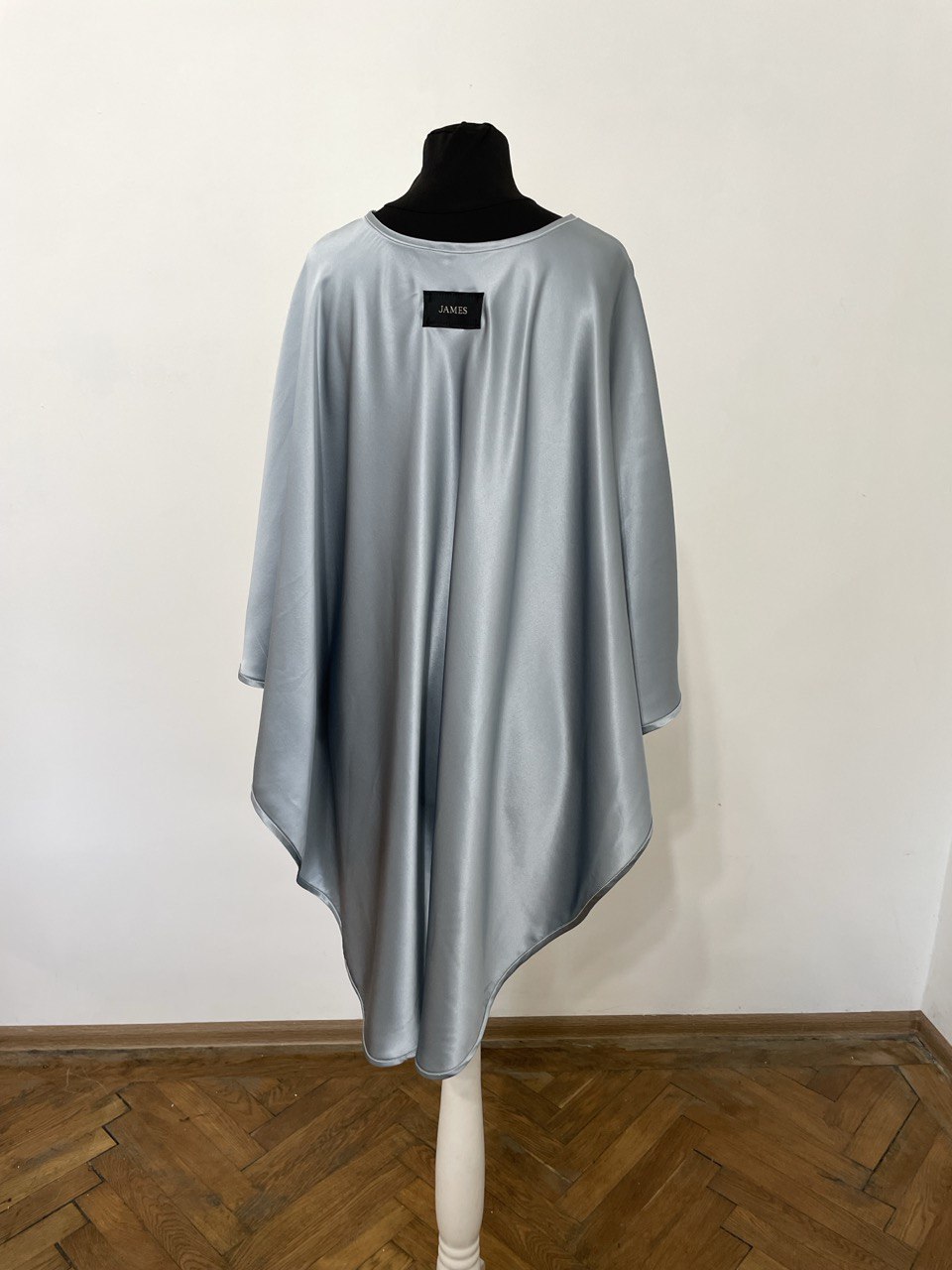 Moonlight Blue Satin Silk Cape