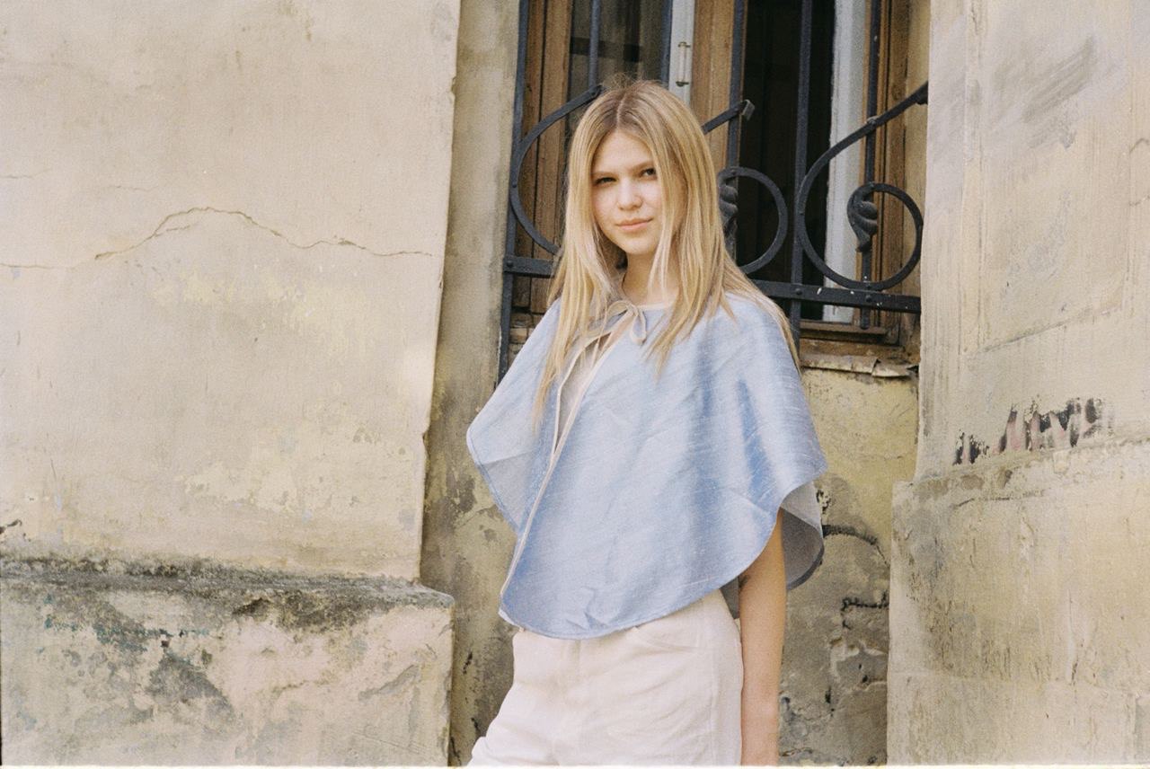 Dupioni Silk Open Cape