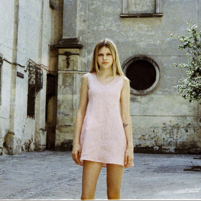 Mini Pink Bubblegum Linen Summer Dress