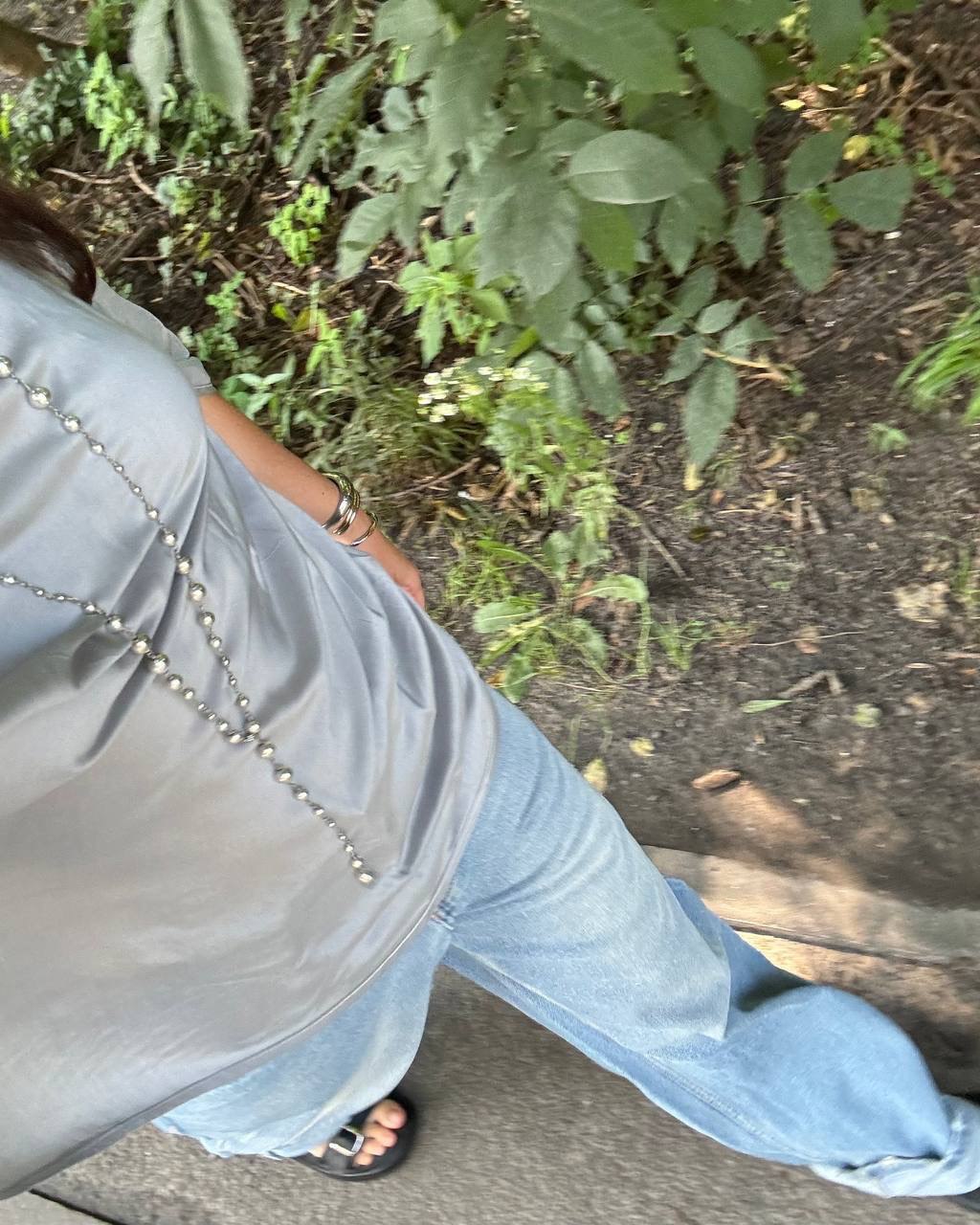 Silver Silk and Cotton Cape