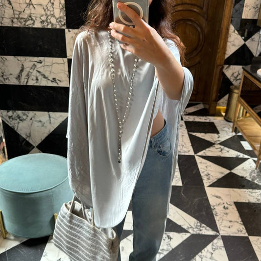 Silver Silk and Cotton Cape