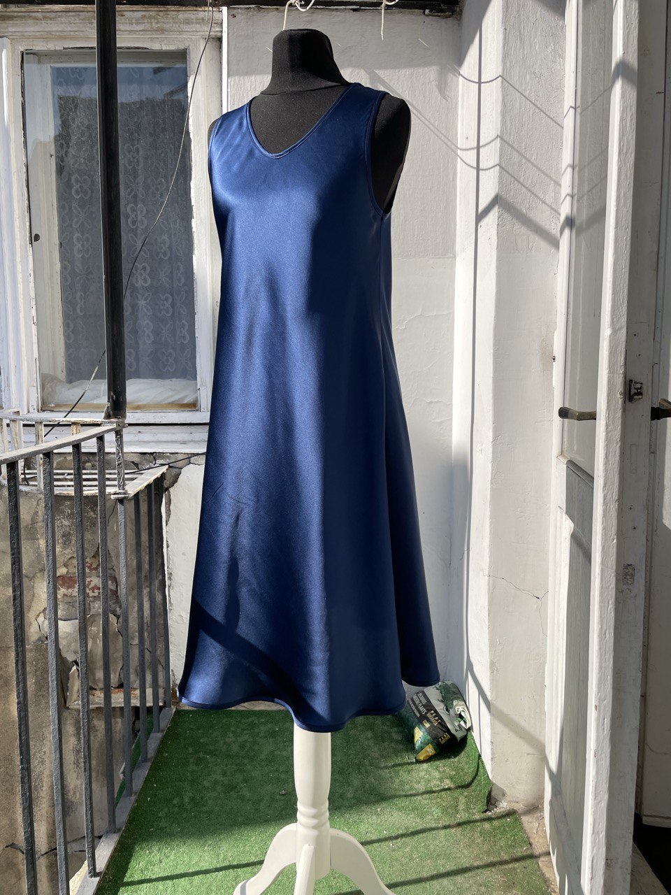 Blue Silk Evening Dress