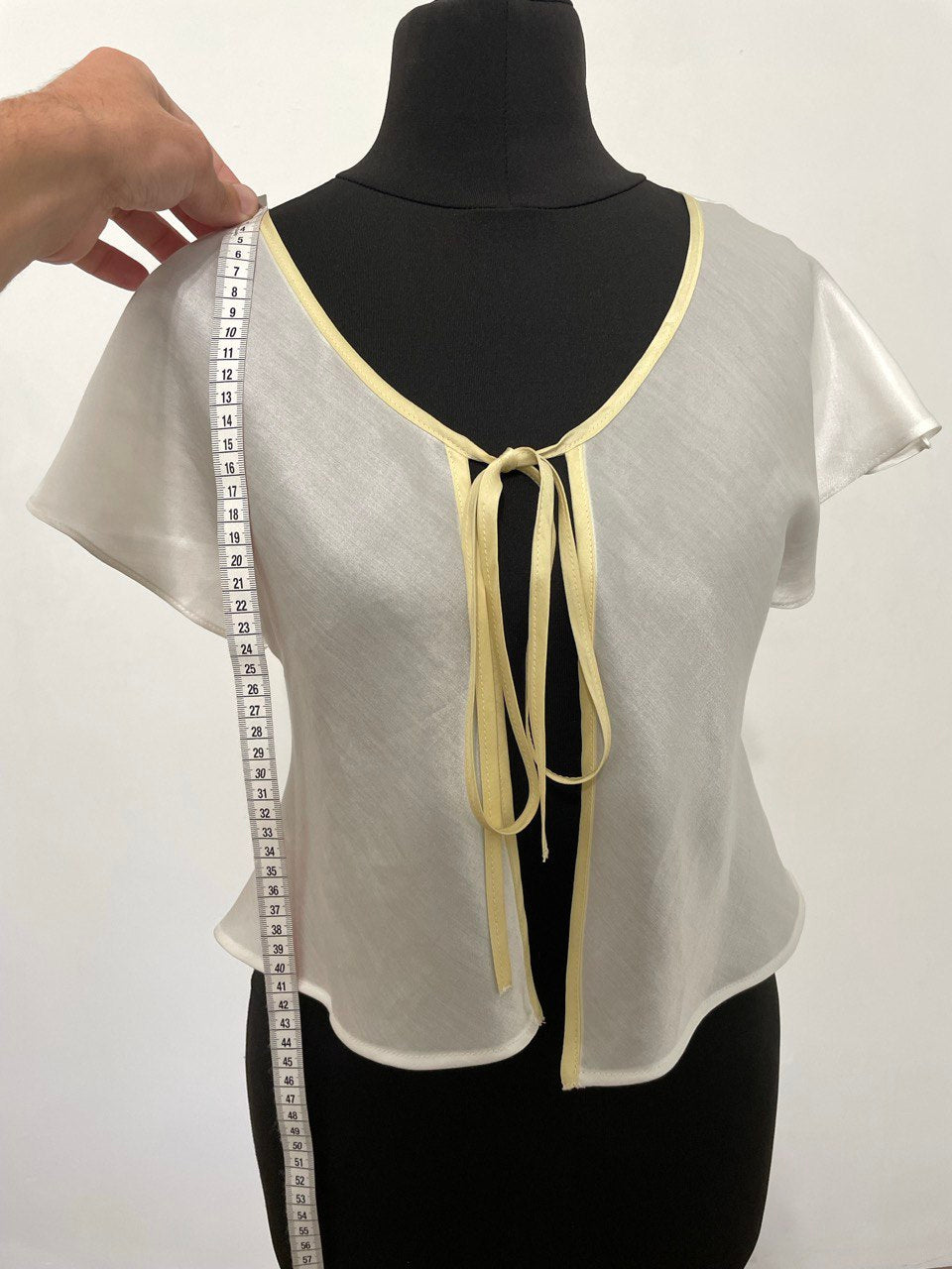 Snow White Silk and Cotton Short Sleeve Top