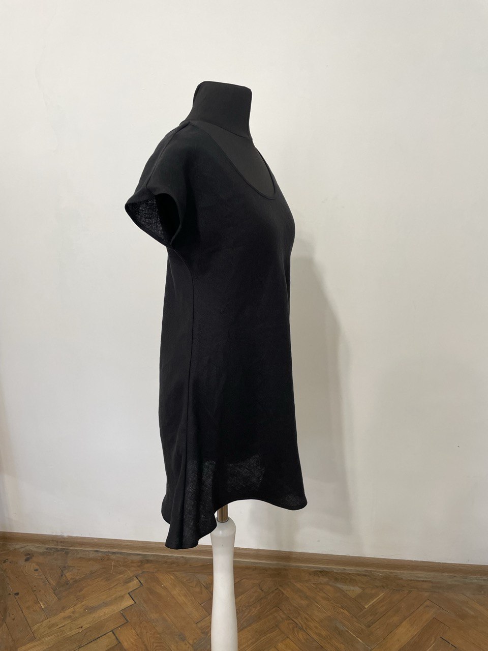 Mini Black Linen Summer Dress