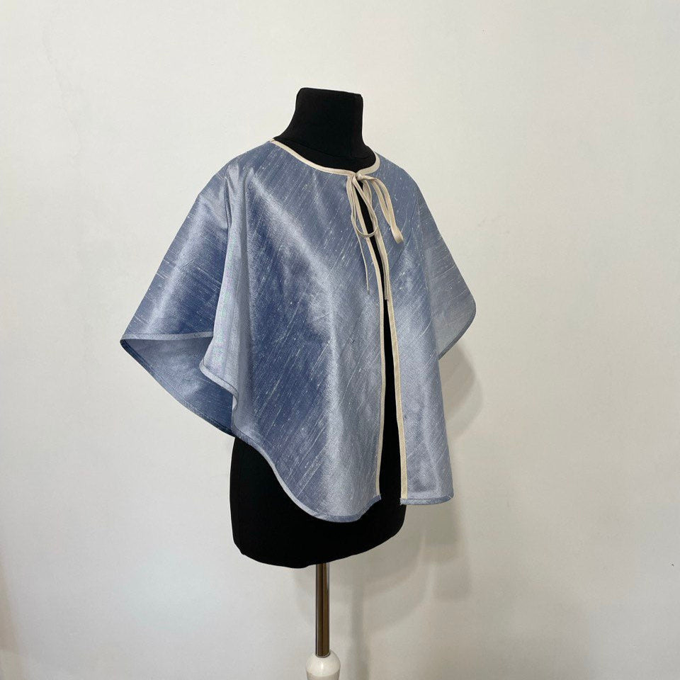 Dupioni Silk Open Cape