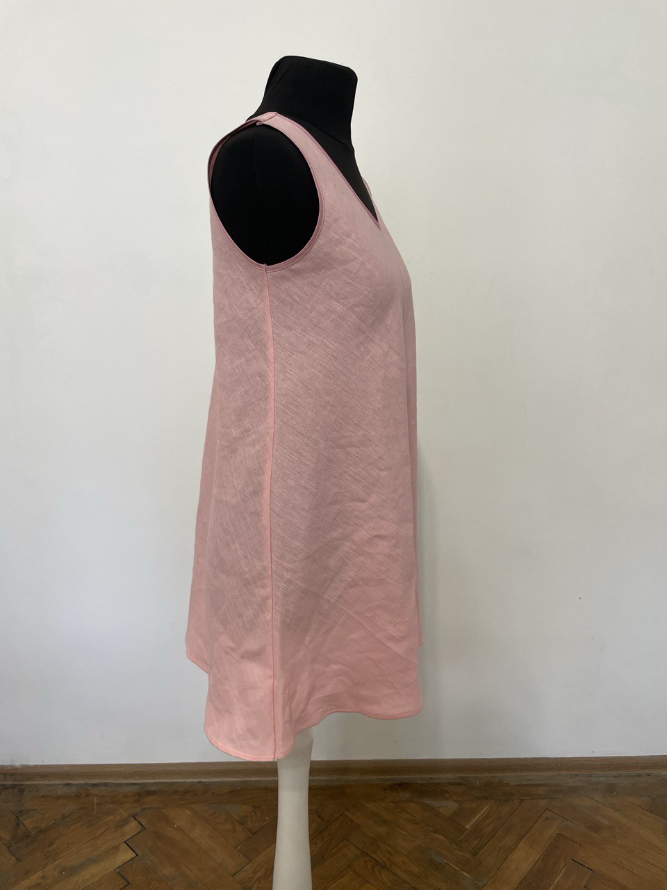 Mini Pink Bubblegum Linen Summer Dress