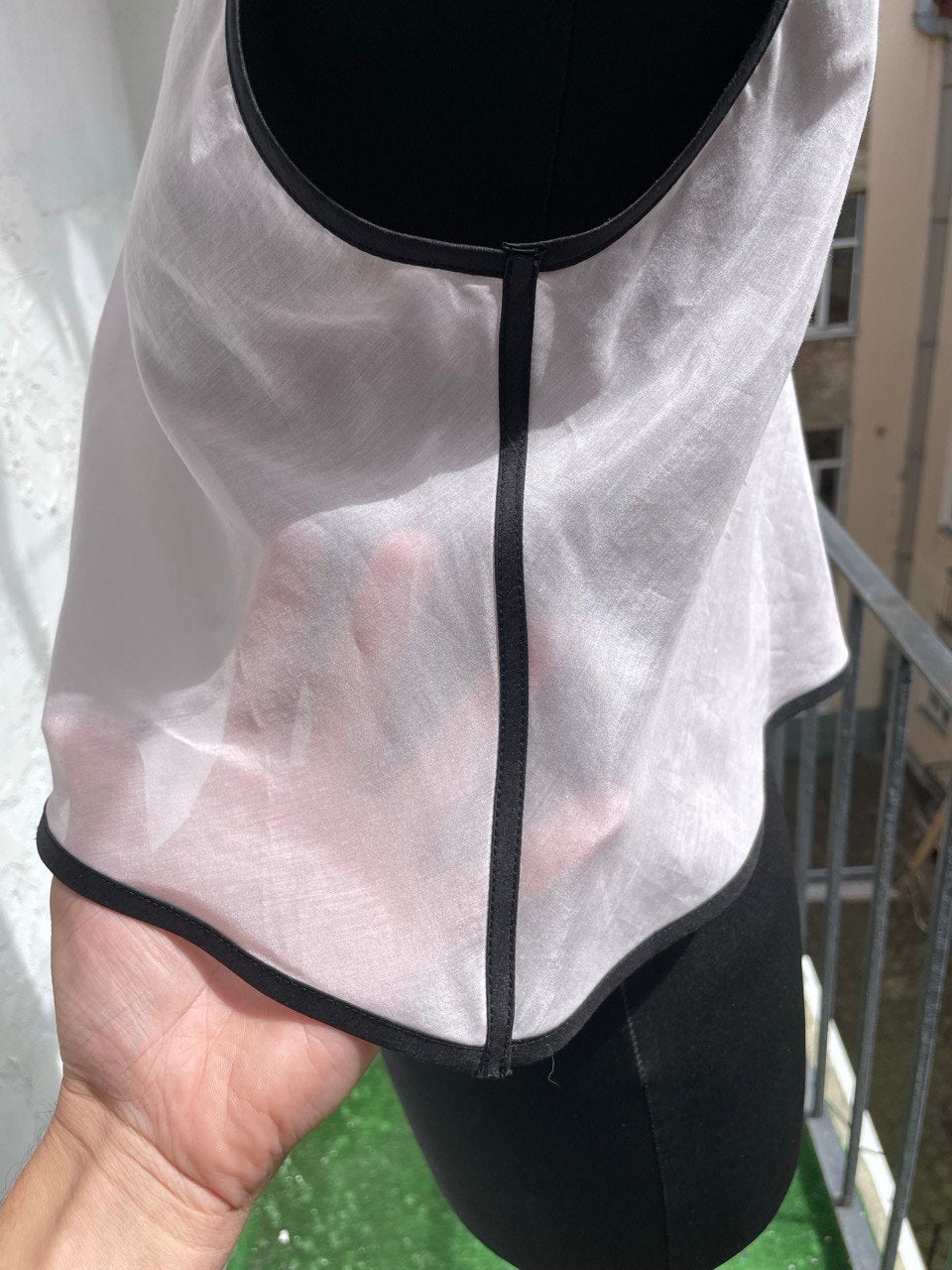 Sheer Light Pink Silk and Cotton Top