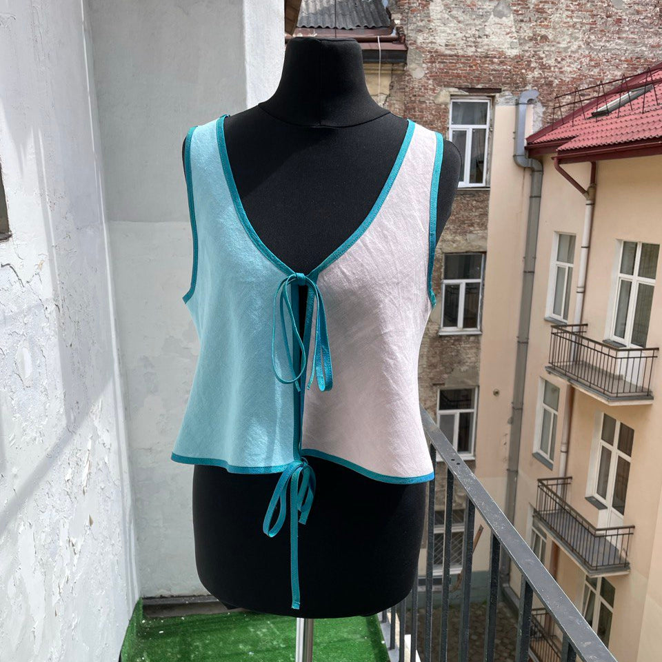 Pure Linen Impressionist Vest