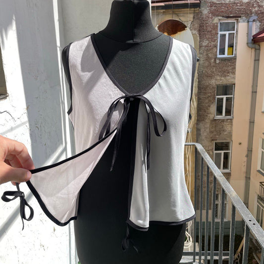 TriColor Soft V Neck Open Tie Vest