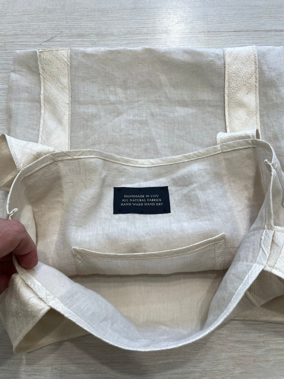 Linen and Silk Cream Day Bag