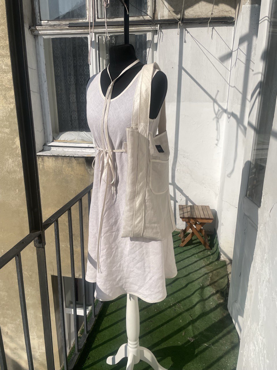 Linen and Silk Cream Day Bag