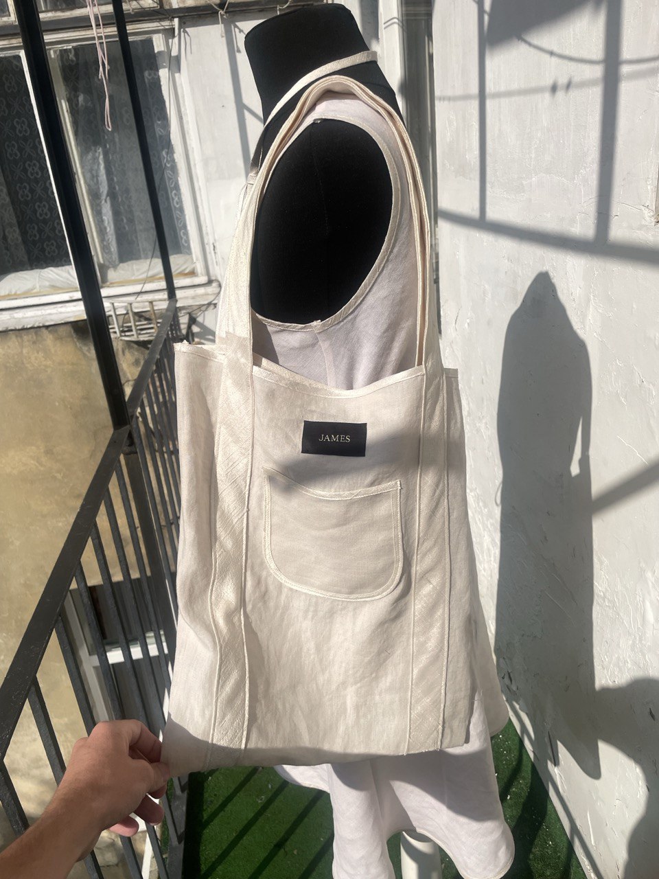 Linen and Silk Cream Day Bag