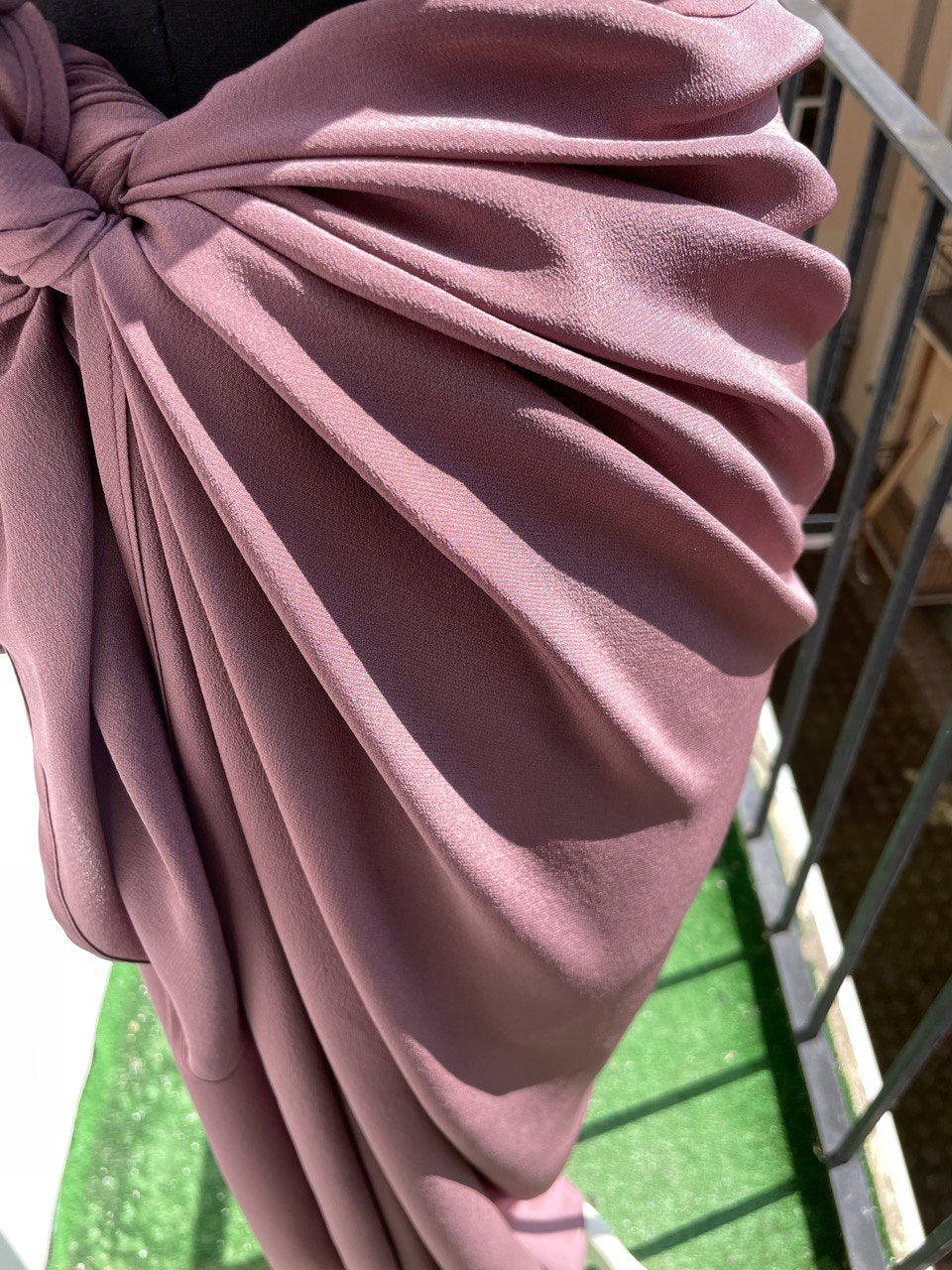 Lilac Silk Crêpe Wrap Overskirt