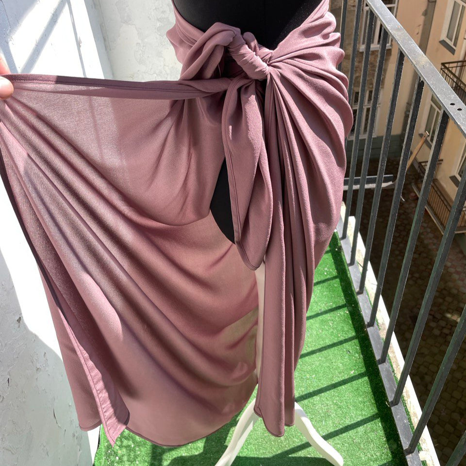 Lilac Silk Crêpe Wrap Overskirt