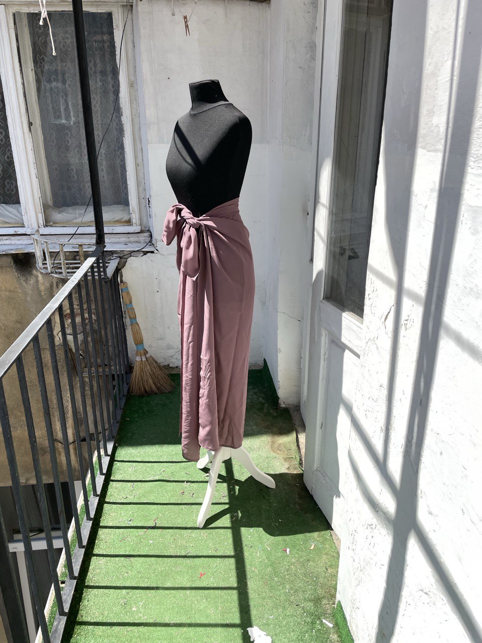 Lilac Silk Crêpe Wrap Overskirt