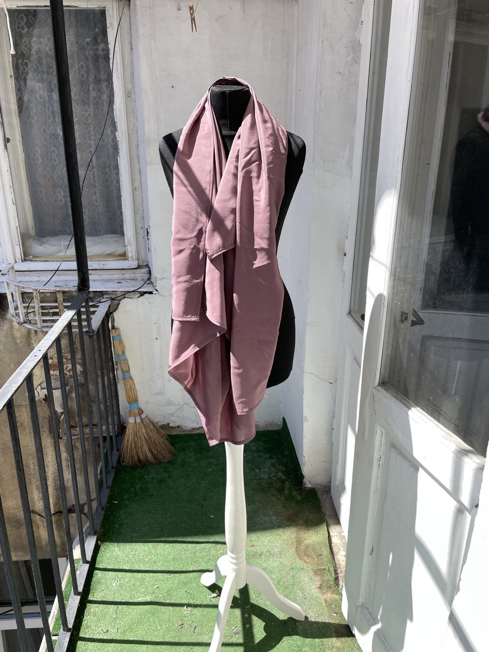 Lilac Silk Crêpe Wrap Overskirt