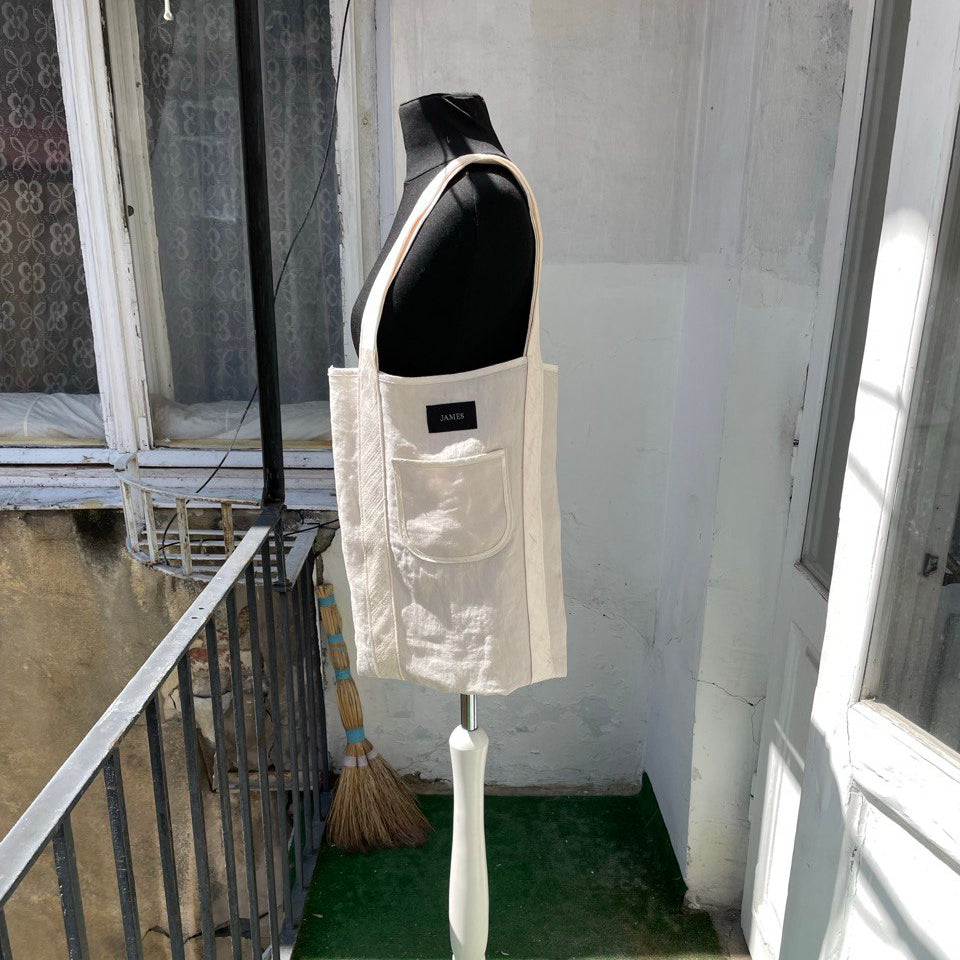 Linen and Silk Cream Day Bag