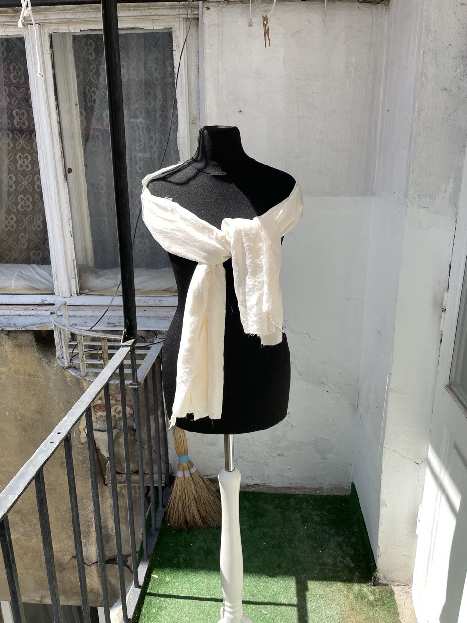 Deconstructed Sheer White Wrap Skirt Frayed Hem