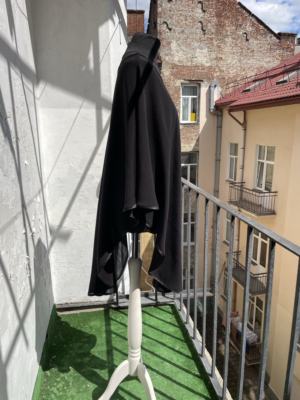 Black Silk and Wool Cape