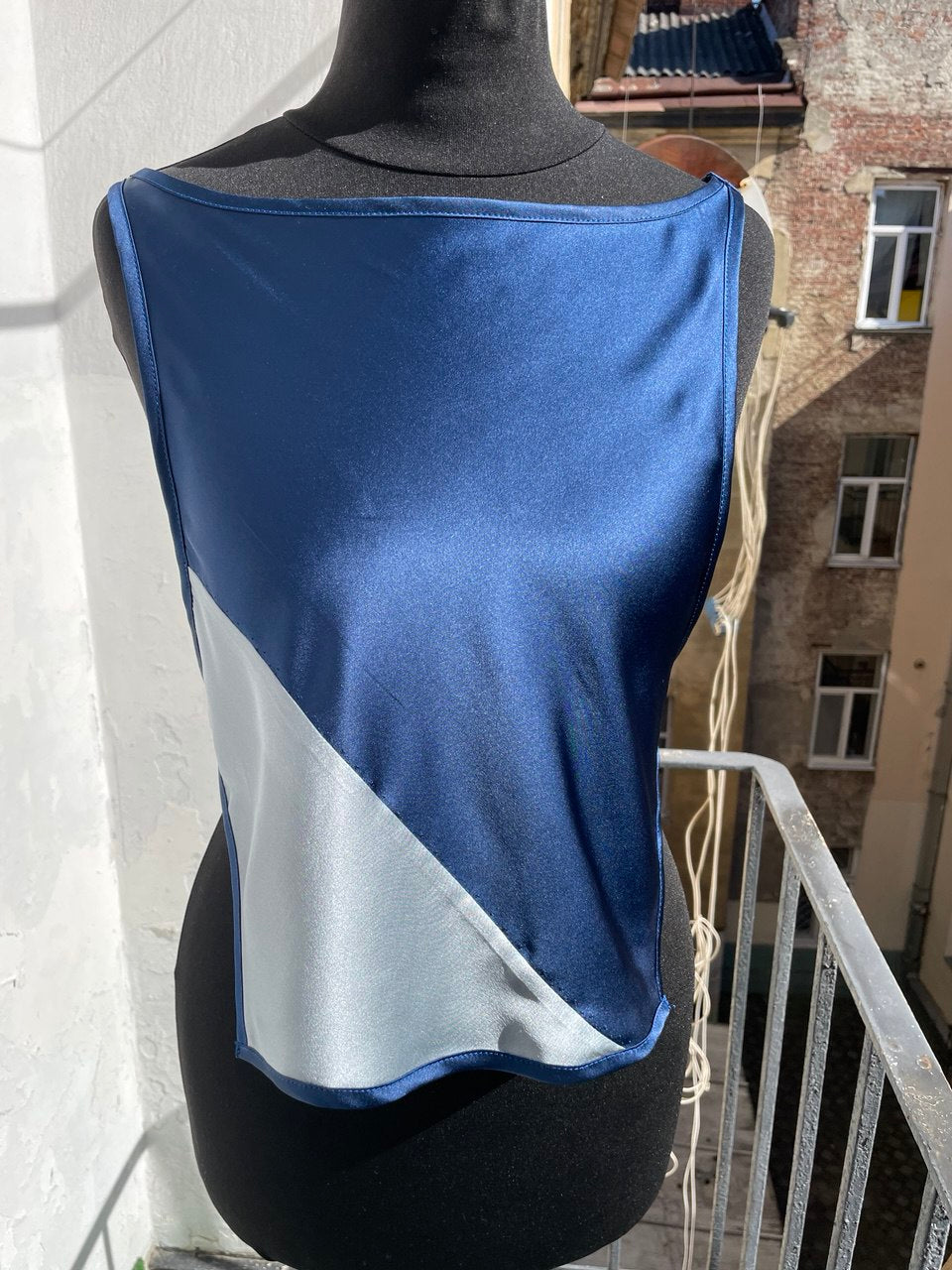 Moonlight Deep Blue Silk Top