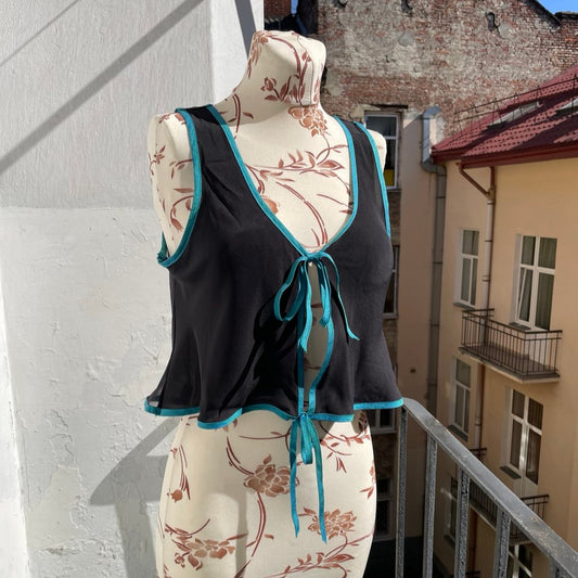 Silk Crêpe and Silk Chiffon Vest