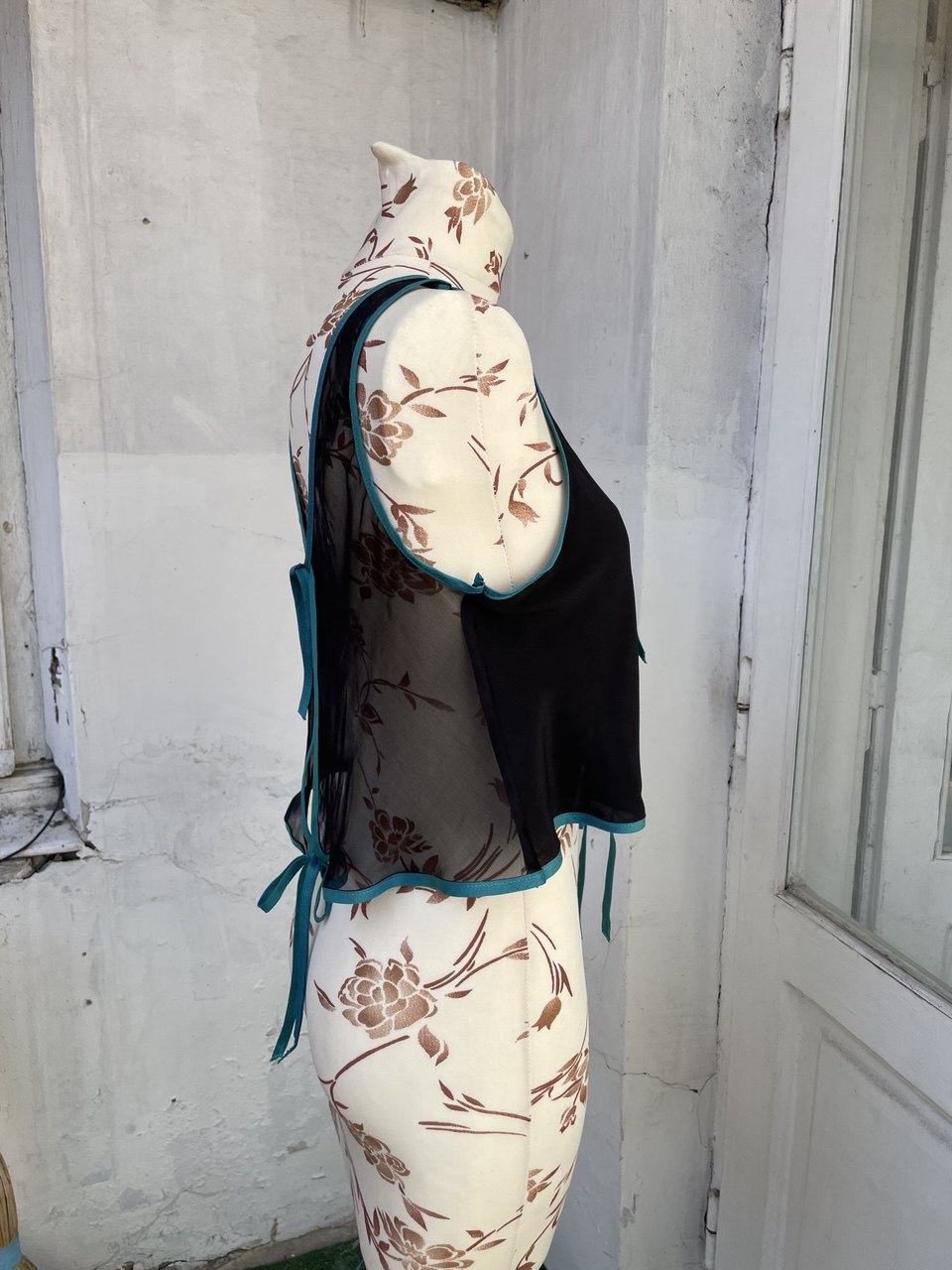 Silk Crêpe and Silk Chiffon Vest